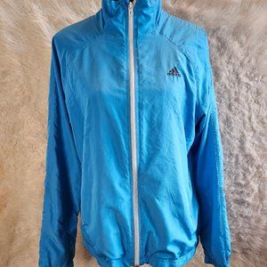Adidas Women's Blue Full Zip Wind Breaker Jacket